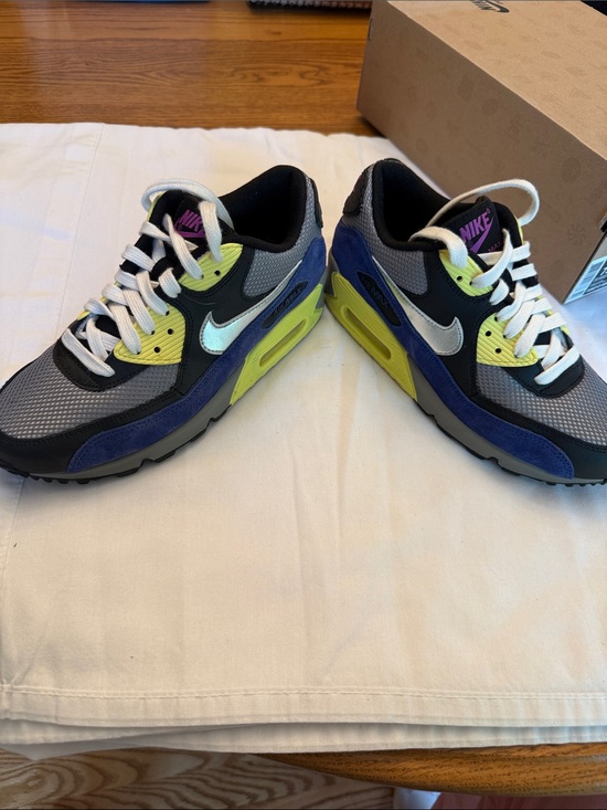 Nike Air Max Casual Sneakers in Gray, Yellow & Blue
